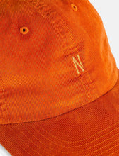 Load image into Gallery viewer, Norse Projects Baby Corduroy Sports Cap - Cadmium Orange